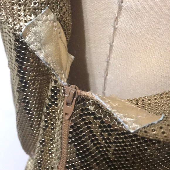 Whiting & Davis gold metal mesh Top Vtg - Picture 7 of 8